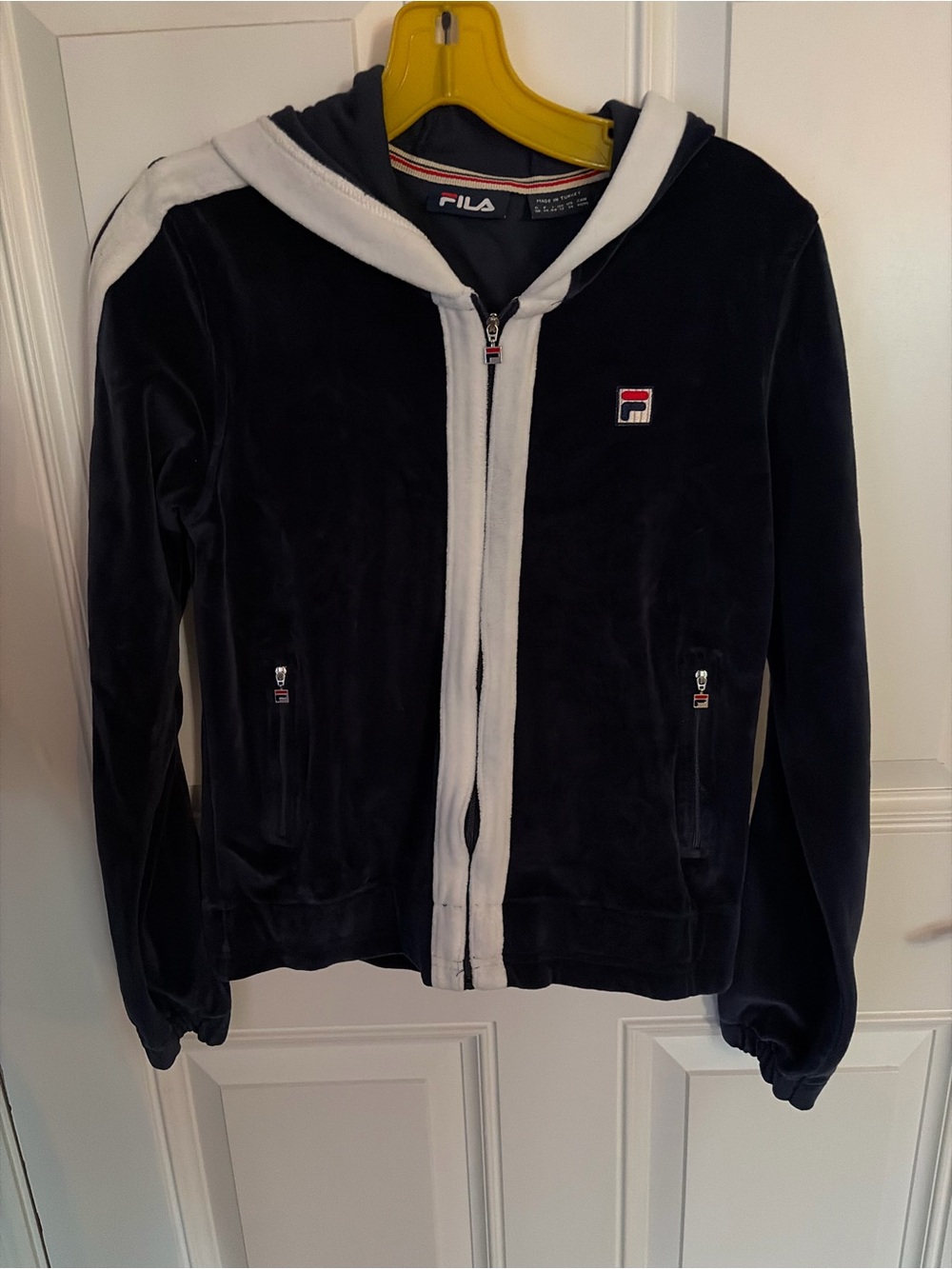 FILA Women’s navy and White Hooded Zip Jacket